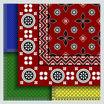 Ajrak Shawl - Sindhi Culture Fabric Pattern - Traditional Indus Valley wardrobe - print ready format. 