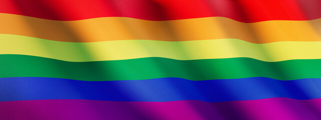 Rainbow waving flag movement lgbtq+