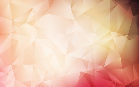 Light Pink, Yellow vector low poly background. Creative illustration in halftone style with triangles. A new texture for your web site.