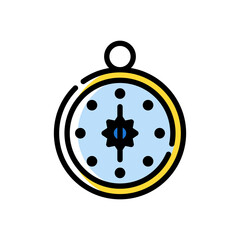 filled line style icon of compass isolated on white background. EPS 10