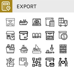 export icon set