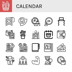 Set of calendar icons