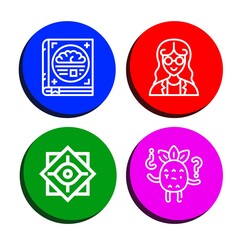 thinking simple icons set