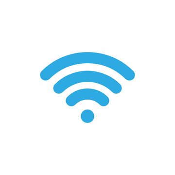 Wi-fi vector icon, sign, blue symbol. Vector illustration .
