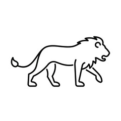 Lion vector icon. Wild animal, African savannah fauna.