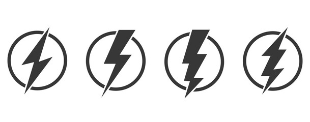 Set Lightning. Vector illustration