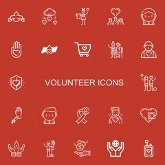 Editable 22 volunteer icons for web and mobile