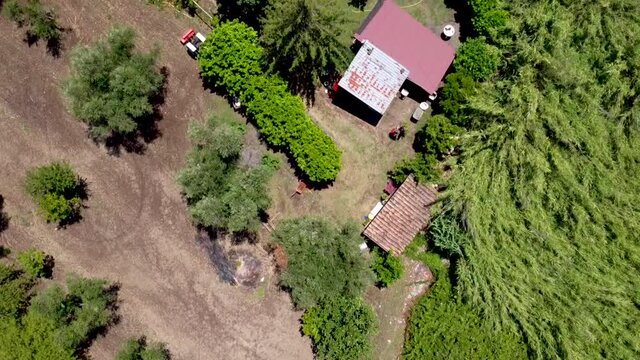 Aerial view of a storage on the Bracciano lake shore, Trevignano