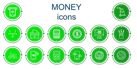 Editable 14 money icons for web and mobile