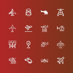 Editable 16 airline icons for web and mobile