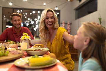 Multi-generation Caucasian family during a dinner 