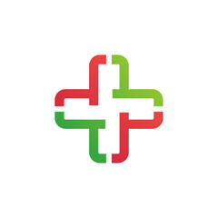 Plus medical logo vector