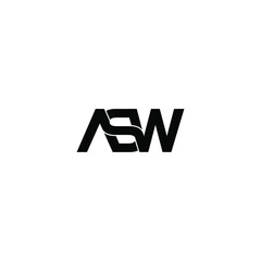 asw letter original monogram logo design
