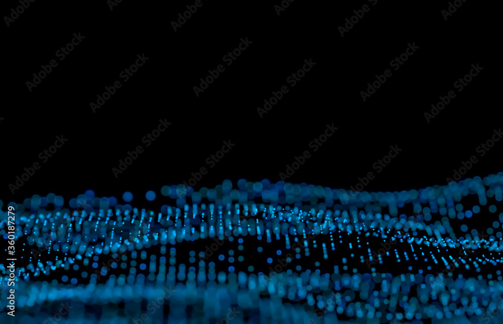Aufkleber Futuristic Abstract digital technology background. Big data visualization. Network connection structure. 3d render.