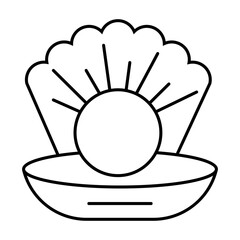 Shell solid icon, marine life