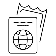 Passport Related Vector Line Icon.