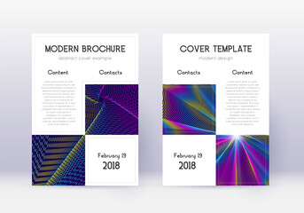 Business cover design template set. Rainbow abstra