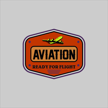 Vintage aviation logo, badge design, retro design