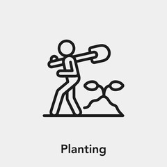 planting icon vector sign symbol