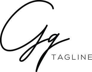 GG Letter Initial Logo Design, Vector Template