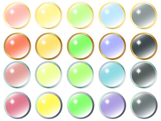 水晶風立体ボタンセット　コピースペース