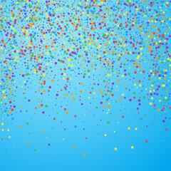 Festive confetti. Celebration stars. Rainbow confe