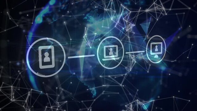 3D Earth globe with connexion around it