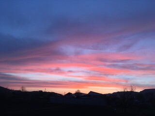 Natural beautiful sunset with clouds