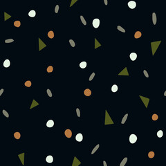 Seamless Terrazzo Mood Graphic Pattern in Black