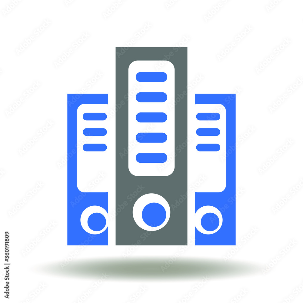 Poster binder folders icon vector. document archive file storage organization logo.