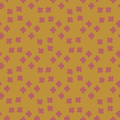 Hand drawn cross seamless pattern on yellow background. Doodle plus sign wallpaper