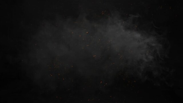 Animation of fire over a grey shadow on black background