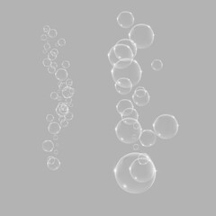 Bubbles underwater texture isolated on black and white background.