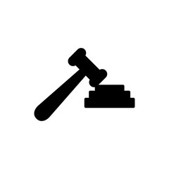 Hammer of justice icon vector illustration on white background and color editable