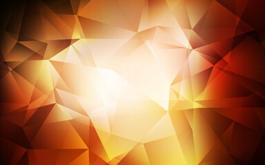 Dark Orange vector abstract mosaic pattern. Shining colorful illustration with triangles. Brand new design for your business.