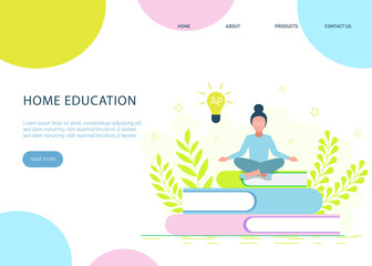 Education, online training courses, distance education vector illustration. Internet studying, online book, tutorials, e-learning, online education design for mobile and web graphics