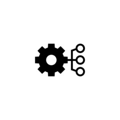 Obraz premium Data Integration icon in black flat glyph, filled style isolated on white background