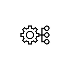 Data Integration icon in black line style icon, style isolated on white background