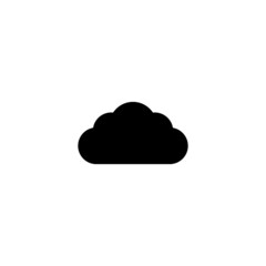 Cloud icon in black flat glyph, filled style isolated on white background