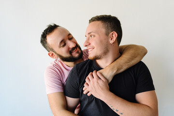 Obraz premium Two gay man kissing.