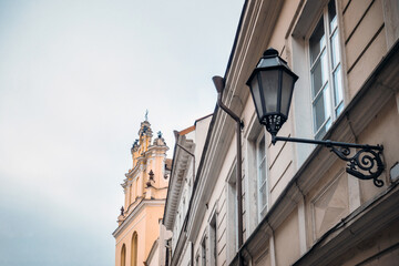 Antique building view in Vilnius, Lithuanian