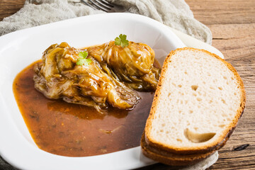 Stuffed cabbage roll.