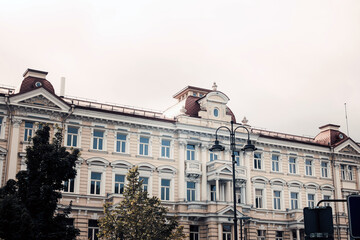 Street view of downtown in Vilnius city, Lithuanian