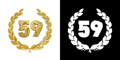 Gold number fifty-nine years celebration