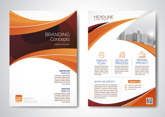 Template vector design for Brochure, AnnualReport, Magazine, Poster, Corporate Presentation, Portfolio, Flyer, infographic, layout modern size A4, Front and back, Easy to use and edit.