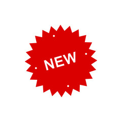 red new stickers promotion vector design