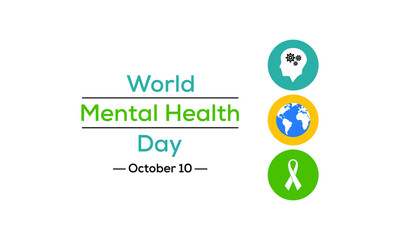 World Mental Health Day is an international day for global mental health education, awareness and advocacy against social stigma. Vector illustration.