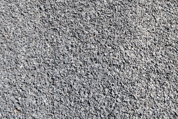 crushed stones, gravel and construction sand closeup