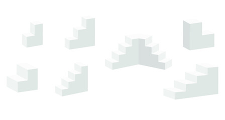 Monochrome steps, stairs. Vector illustration.