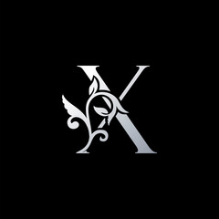 Monogram Initial Letter X Luxury Logo Icon, Vintage X Letter Logo Design Template